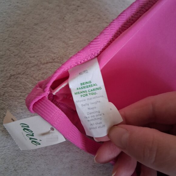 Aerie NWT Women's Size XL Hot Pink Triangle Bikini Top - Picture 5 of 8